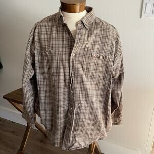 Mens Carhartt Casual Button Up Green Size XL